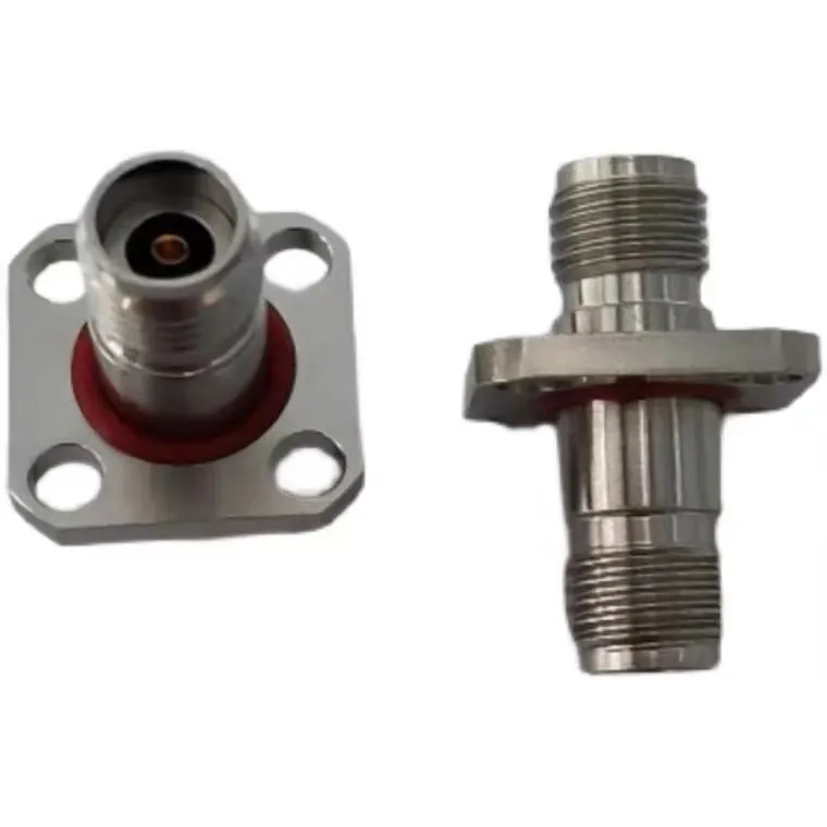 Прямой разъем из нержавеющей стали 2,92 мм с 4 отверстиями и фланцем для коаксиального кабеля RF для коаксиального кабеля Gore Cxn3506